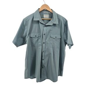 Craghoppers Shirt Mens XL Blue Gray SolarShield Short Sleeve Hiking Utility XL